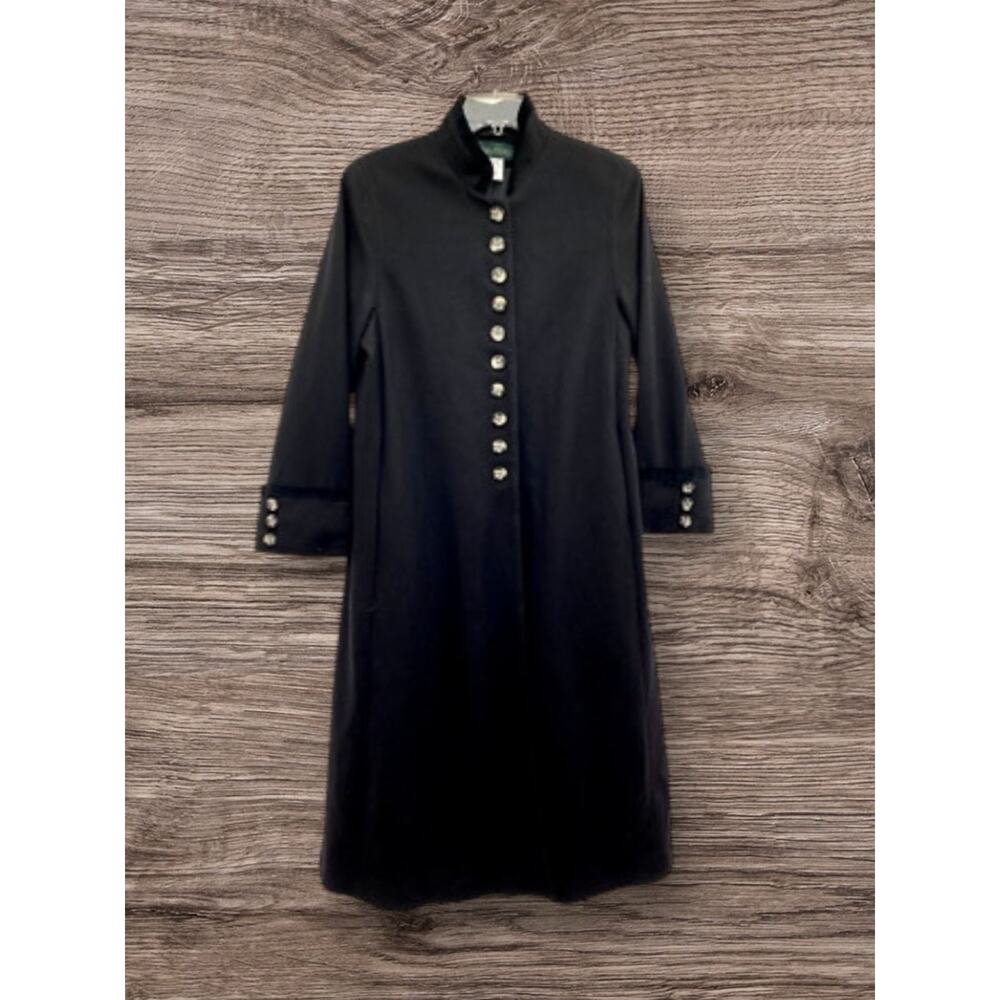Harve Bernard full length wool blend maxi coat. Black. Size 16 - Picture 2 of 10